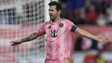 Lionel Messi #10 dari Inter Miami CF merayakan gol keempat timnya dalam pertandingan MLS antara New York Red Bulls dan Inter Miami CF di Stadion Sports Illustrated pada 20 Juli 2025 di Harrison, New Jersey. (Ira L. Black/Getty Images via AFP)