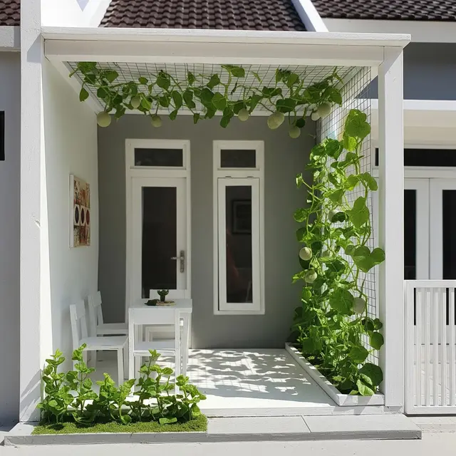 9 Model Teras Rumah dengan Pohon Buah Merambat di Tembok, Solusi Hijau Estetis