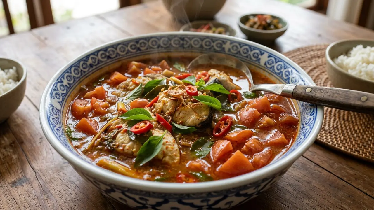 Resep Ikan Kuah Tomat Pedas (AI Generated)