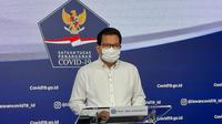 Juru Bicara Satgas Penanganan COVID-19 Wiku Adisasmito saat konferensi pers di Media Center COVID-19, Graha BNPB, Jakarta pada Kamis, 24 Februari 2022. (Dok Satgas COVID-19)