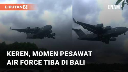VIDEO: Keren, Momen Pesawat Air Force tiba di Bali