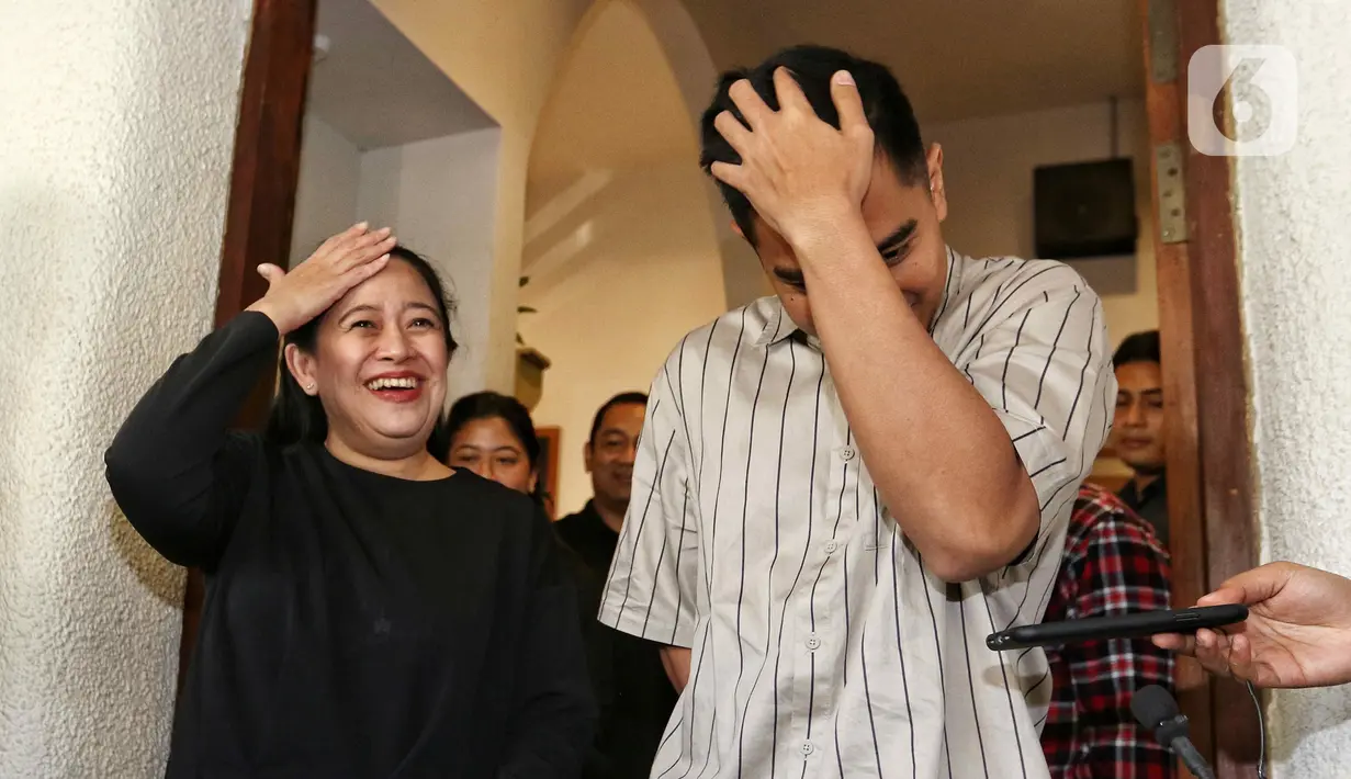 "Enggak saling menggoda kita, kita saling memahami. Enggak perlu digoda Mas Kaesang sudah tahu harus melalukan apa yang terbaik," kata Puan Maharani usai pertemuan tersebut. (Liputan6.com/Angga Yuniar)
