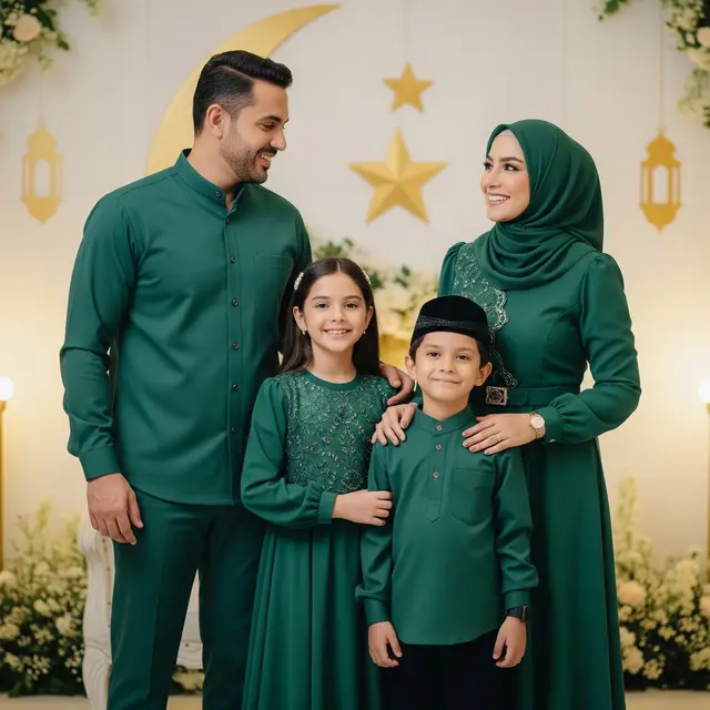 Foto Keluarga saat Lebaran (Gemini AI)