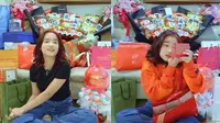 Momen Fuji buka kado ulang tahun (Sumber: YouTube/Fuji an)