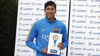 Neymar meraih penghargaan pemain terbaik La Liga bulan November 2015. (Barcelona)