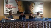 Diskusi Publik Indonesia Political Review (IPR) gelar diskusi yang bertemakan 'Debat Perdana, Siapa Paling Unggul? di Jakarta. (Merdeka.com)
