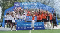 Tim Cipta Cendikia Football Academy U-15 dan Putri JP Jakarta U-18 menjadi juara Hydroplus Soccer League 2025/2026. (Bola.com/Hydroplus)