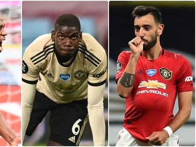 Manchester United memiliki catatan sebagai salah satu klub top dalam bursa transfer pembelian pemain di kompetisi Premier League. Berikut 7 pembelian termahal sepanjang sejarah Manchester United. (kolase foto AFP)