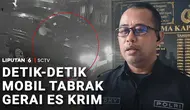 Detik-Detik Mobil Tabrak Gerai Es Krim