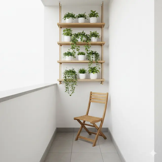Balkon Rumah Mungil di Lahan Sempit yang Tetap Fungsional. Gemini