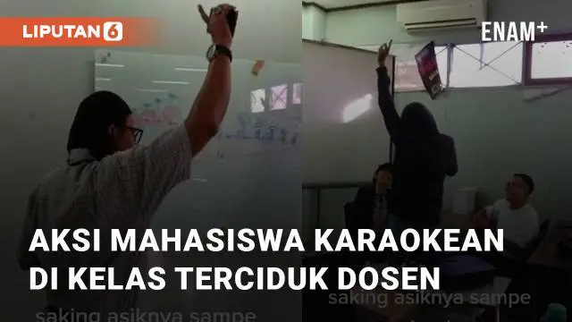 Momen lucu dan kocak terjadi saat seorang mahasiswa karaokean di kelas dan terciduk dosennya