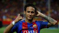 Neymar menyamai pencapaian Ferenc Puskas pada laga final Copa del Rey. (doc. AS)