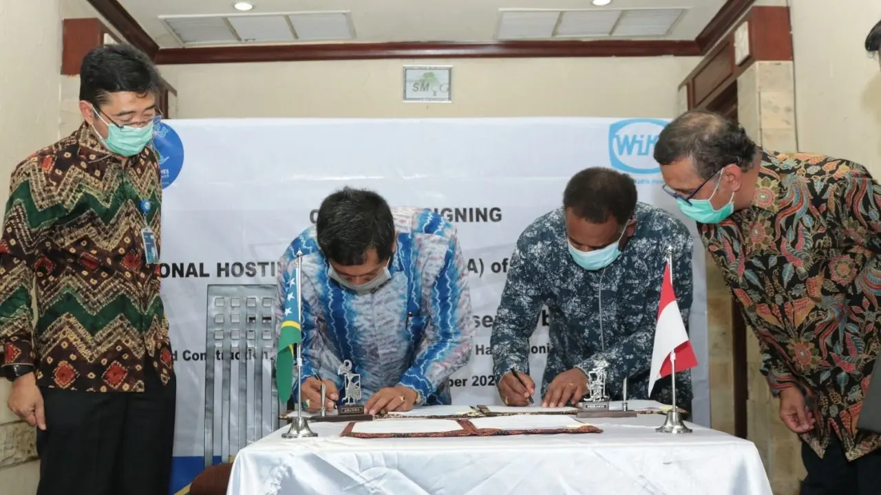 Penandatanganan kontrak pembangunan Multi Purpose Sport Complex antara Wijaya karya dengan Pemerintah Solomon.