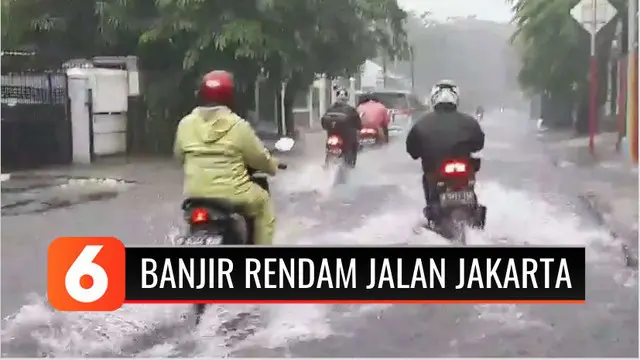 VIDEO: Hujan Deras Mengguyur Selama 1 Jam, Sejumlah Ruas Jalan di Jakarta Terendam Banjir