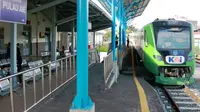 KA Minangkabau Ekspres di Stasiun Pulau Aie Padang. (Liputan6.com/ Humas KAI Divre II)