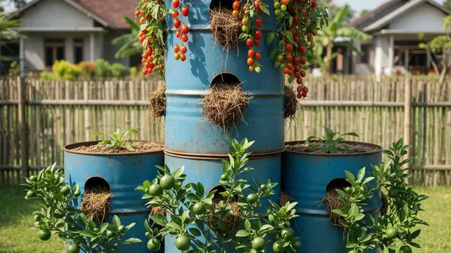 Model Kebun Buah Mini 2 Jenis Pohon. AI