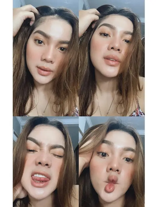 <p>Dengan rambut panjang kecokelatan, Raya Kitty tampil dengan riasan wajah coralnya. Dari eyeshadow, blushon, hingga lipstik yang sedikit glossy.&nbsp;&nbsp;@rayanurfitrird</p>