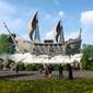 Foto 3D animasi Kapal Sriwijaya yang digunakan di masa Kerajaan Sriwijaya (Dok. pribadi Erwan Suryanegara / Nefri Inge)