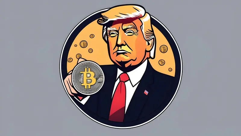 Aset kripto memecoin bertema Donald Trump (TRUMP). (Foto: By AI)