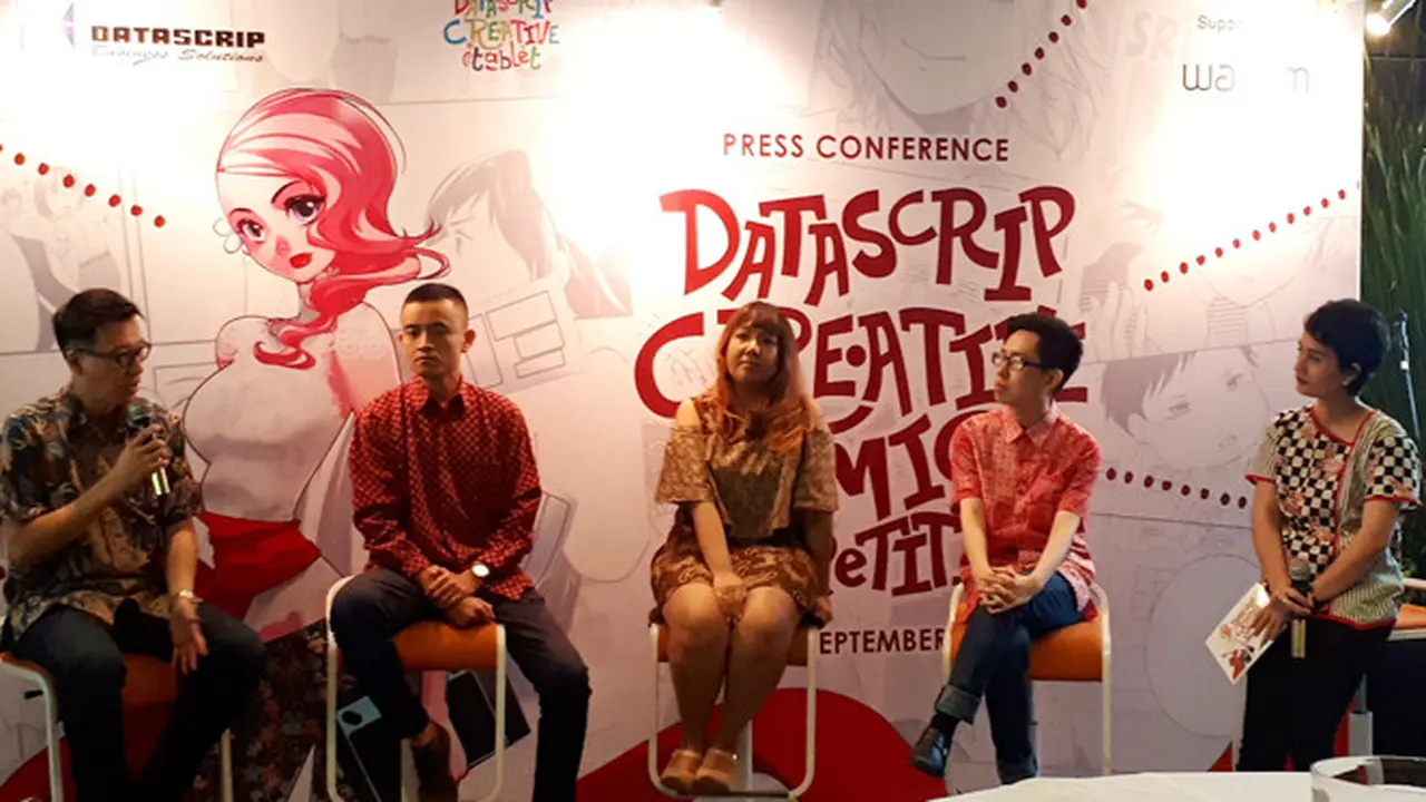 Konferensi pers kompetisi komik nasional Datascrip Creative Comic Competition. Liputan6.com/Agustinus Mario Damar