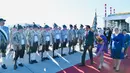 Presiden Joko Widodo atau Jokowi dan Ibu Iriana tiba di Munich International Airport, Munich, Jerman, 26 Juni 2022. Jokowi dan Iriana disambut oleh Menteri Urusan Eropa dan Internasional, Negara Bagian Bavaria Melanie Huml, Duta Besar RI untuk Jerman Arif Havas Oegroseno beserta istri, dan Atase Pertahanan RI Kolonel Budi Wibowo beserta istri. (Foto: Muchlis Jr - Biro Pers Sekretariat Presiden)