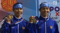 Saudara kembar Lena dan Leni menjadi ratu sepak takraw di PON Jabar 2016 