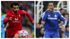 Mohamed Salah, bintang Liverpool asal Mesir baru saja memecahkan rekor sebagai pemain Afrika pencetak gol terbanyak di Liga Inggris usai membuat hattrick ke gawang Manchester United. Ia mematahkan rekor Didier Drogba yang telah bertahan 6 tahun. Simak daftarnya. (Kolase AFP)