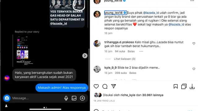 Young Lex Kawal Kasus Dugaan KDRT Indrajana Sofiandi yang Viral di Media Sosial. (instagram.com/young_lex18)
