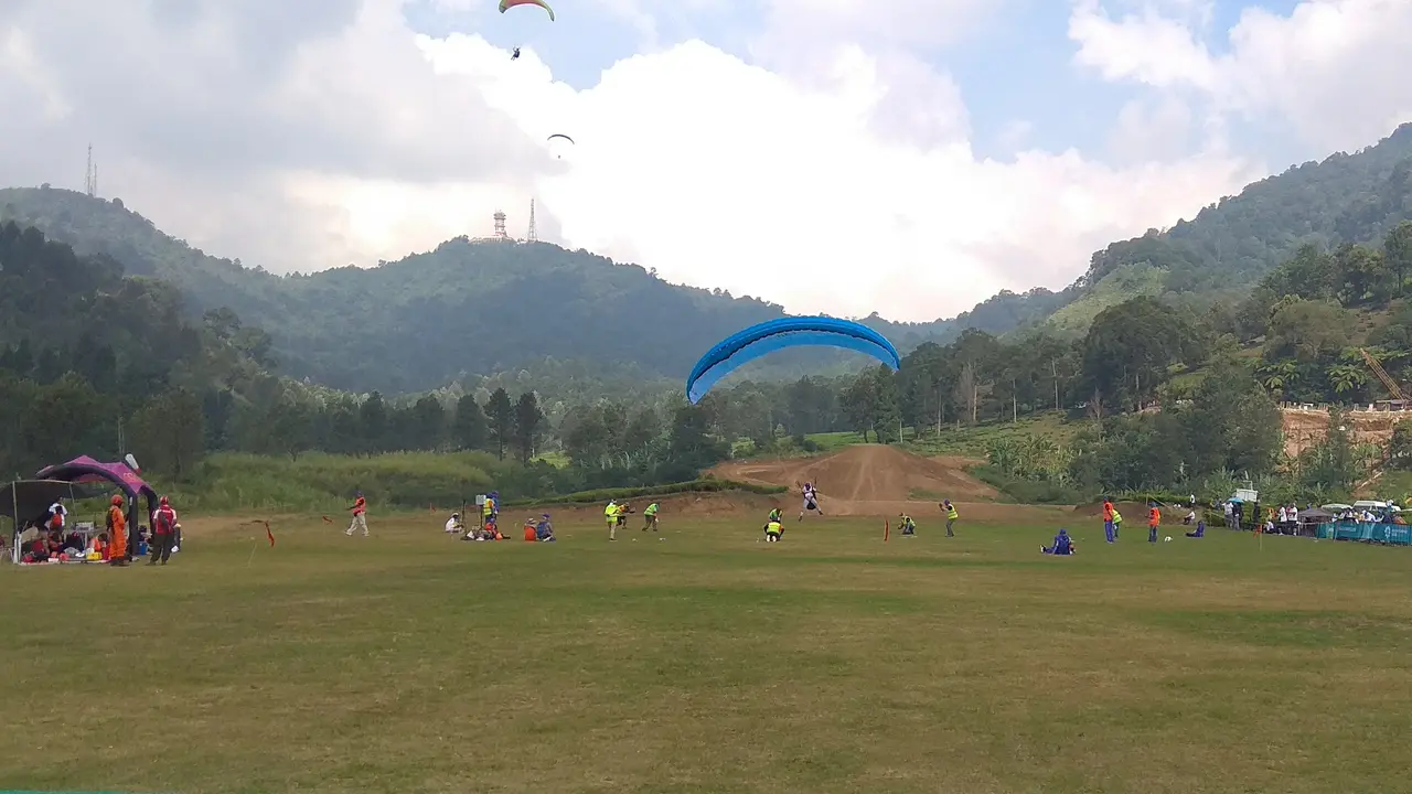 Cabang paralayang Asian Games 2018 berlangsung di Puncak, Bogor