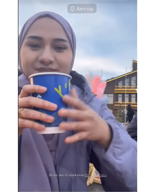 Nadzira Shafa kaget bertemu tour guide mirip Ameer Azzikra saat liburan di Uzbekistan, ini 6 momennya