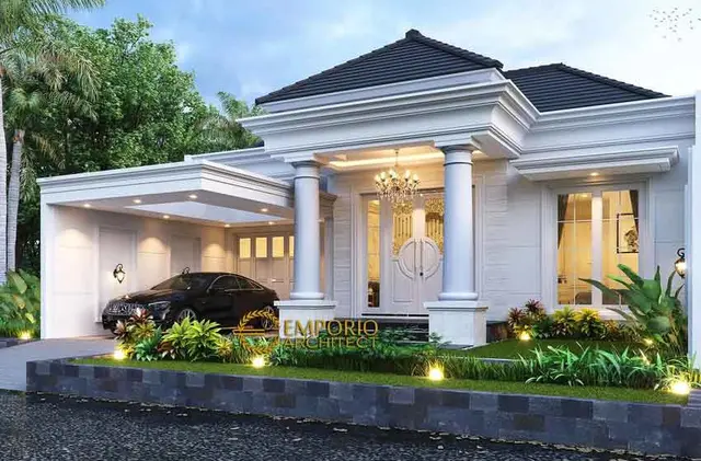 Rumah Atap Limas Pilar Dekoratif