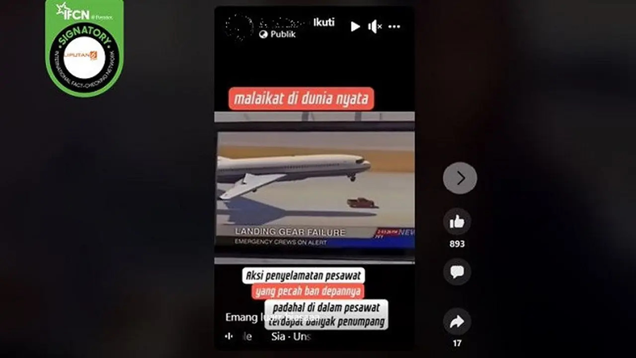 Gambar Tangkapan Layar Video yang Diklaim Aksi Penyelematan Pesawat dengan Mobil Pikap (sumber: Facebook).