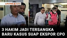 Penyidik Kejaksaan Agung kembali menetapkan tiga tersangka baru dalam kasus dugaan suap dan gratifikasi yang melibatkan Ketua Pengadilan Negeri Jakarta Selatan. Ketiga tersangka baru adalah Majelis Hakim yang memutuskan vonis lepas kasus korupsi eksp...