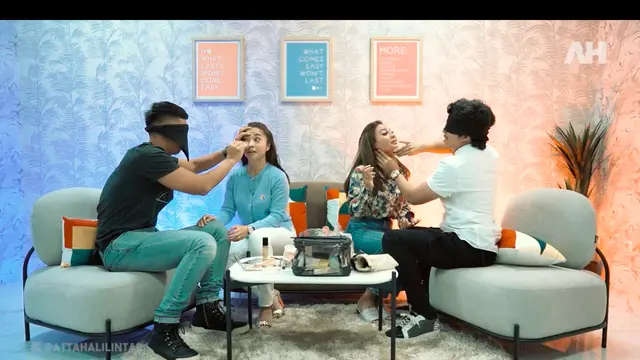 Momen Makeup Challenge Atta-Aurel dan Indra-Nikita Willy. (Sumber: YouTube/Atta Halilintar)