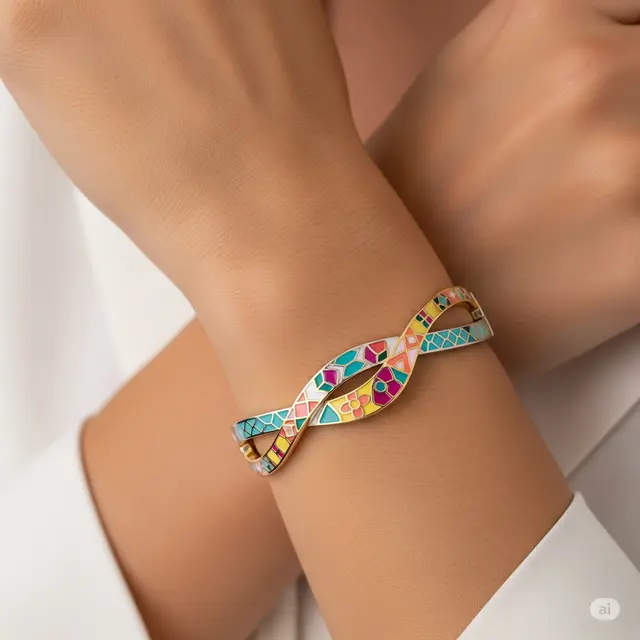 Gelang dengan Detail Enamel: Sentuhan Warna Vibran