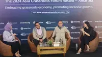 Konferensi pers untuk acara The 2024 Asia Grassroots Forum membahas tentang Pentingnya Penguatan Permodalan dan Literasi Keuangan Sektor UMKM yang Kini 64 Persen Dikelola oleh Perempuan.&nbsp; (Liputan6.com/Henry)