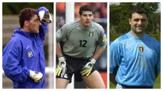Gianluigi Buffon adalah kiper legenda Timnas Italia dengan 176 Caps. Walaupun banyak memiliki kompetitor, posisi kiper utama tetap disandangnya hingga ia memutuskan pensiun pada 2017 dan 2018. Siapa saja kiper yang gagal menggantikan posisinya? (Kolase Foto AFP)