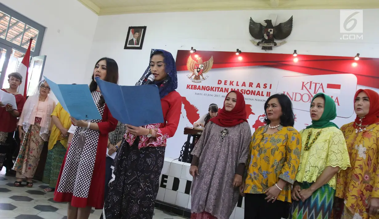 Suasana pembacaan deklarasi Gerakan Kebangkitan Nasional jilid II di Museum Kebangkitan Nasional, Jakarta Pusat, Sabtu (3/5). Deklarasi tersebut digagas sebagai upaya untuk merawat kembali keindonesiaan yang majemuk. (Liputan6.com/Immanuel Antonius)