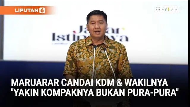 Momen Maruarar Candai Kekompakan Gubernur Jabar Demul & Wakilnya: Yakin Bukan Pura-Pura