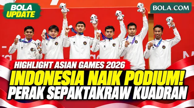 Momen Pengalungan Medali Sepaktakraw Kuadran Putra Indonesia di Asian Games 2026