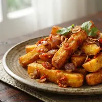 Resep Ubi Goreng Bumbu Balado. Foto: AI Generated
