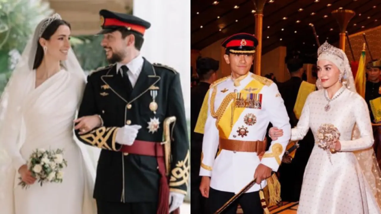 Adu Penampilan Royal Wedding Pangeran Mateen-Anisha Rosnah dari Brunei Darussalam dengan Putra Mahkota Hussein-Rajwa Alseif dari Yordania
