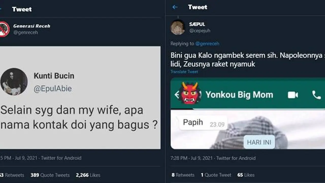 7 Nama Kontak Nyeleneh Istri yang Dibuat Suami Ini Bikin Geleng Kepala