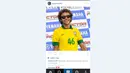 Valentino Rossi mengenakan Jersey Nasional Brazil bernomor 46. (foto/instagram/valeyellow46)