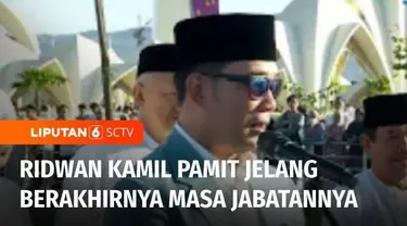 Ridwan Kamil pamit pada warga Jawa Barat, karena 2 bulan lagi, masa jabatannya sebagai gubernur akan berakhir. Hal tersebut disampaikan Ridwan Kamil usai salat Iduladha di Masjid Al Jabbar, Bandung, Jawa Barat.