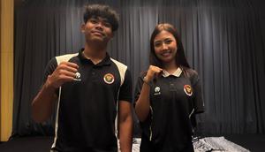 Kadek Dwi Purwana Yasa dan Imelda Tesya Ningrum, atlet difabel Indonesia di ajang Asian Youth Para Games 2025. (Bola.com/Aning Jati)