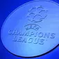 Logo Liga Champions. Foto ini diambil&nbsp;sebelum upacara pengundian Liga Champions 2022-2023 di Istanbul, Turki, 25 Agustus 2022.&nbsp;(OZAN KOSE / AFP)