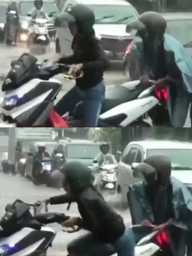 6 Potret Kocak Susahnya Naik Motor Gede