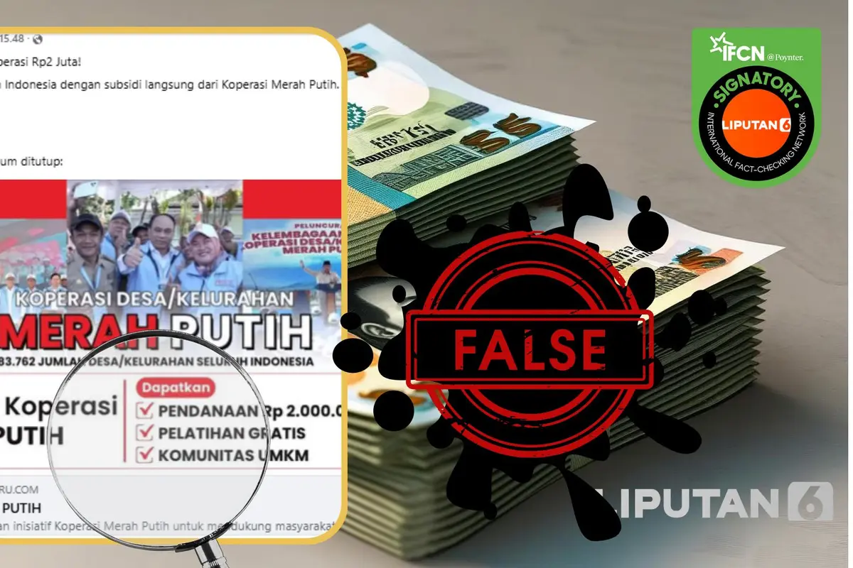 Tangkapan layar klaim link pendaftaran bantuan perayaan kemerdekaan Indonesia dari Koperasi Merah Putih sebesar Rp 2 juta