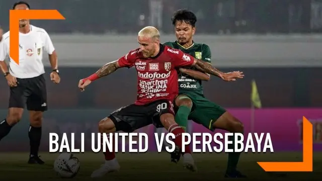 Bali United mengawali Shopee Liga 1 2019 dengan kemenangan 2-1 atas Persebaya Surabaya di Stadion Kapten I Wayan Dipta, Gianyar, Kamis (16/5/2019).
